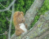 Squirrel, Needle Felted, Soft Sculpture,  Beatrix Potter Inspired Felted Red Squirrel, Animal, Wool, Alpaca