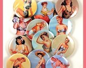 40% OFF sale BOTTLE OPENERS one dozen pin up girl bottle openers new fabric covered not paper