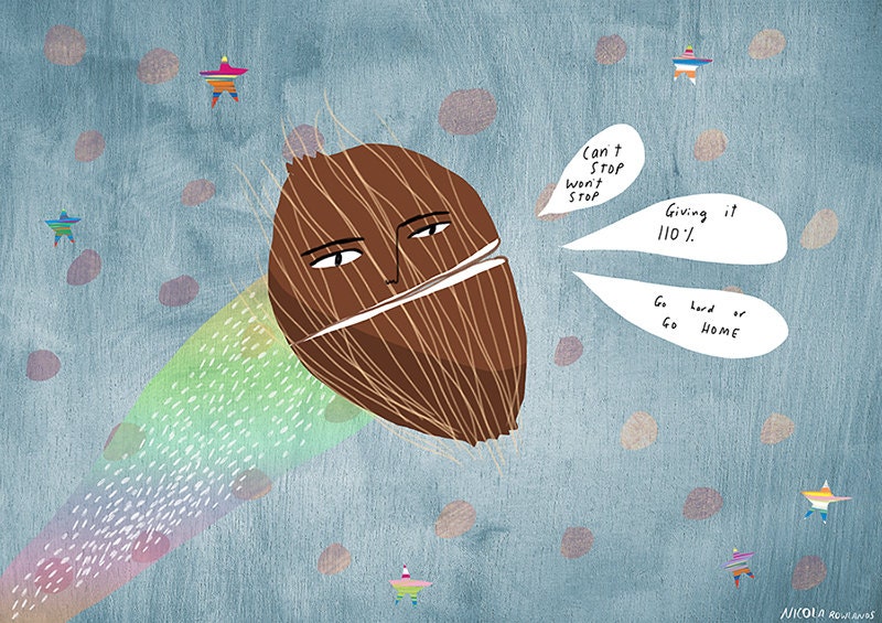Dedicated Coconut a5 print