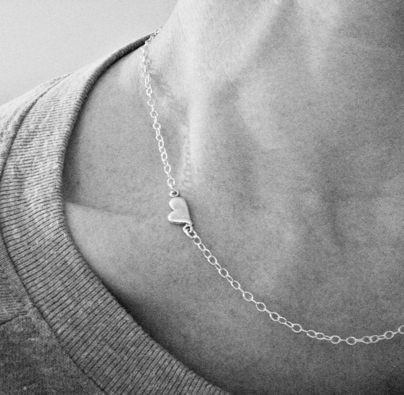 asymmetrical sterling heart necklace