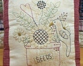 Summer Seeds-Primitive Stitchery E-PATTERN-Instand Download