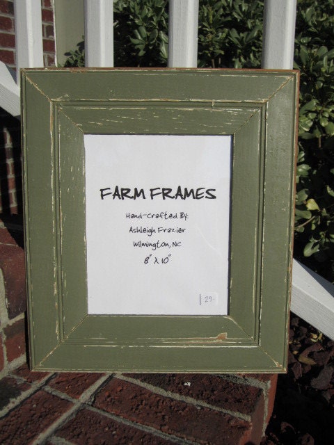 8 x 10 GREEN old vintage wood picture frame