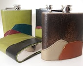 Leather Wrapped Flask - 6 oz - Wedding Groomsmen Gift