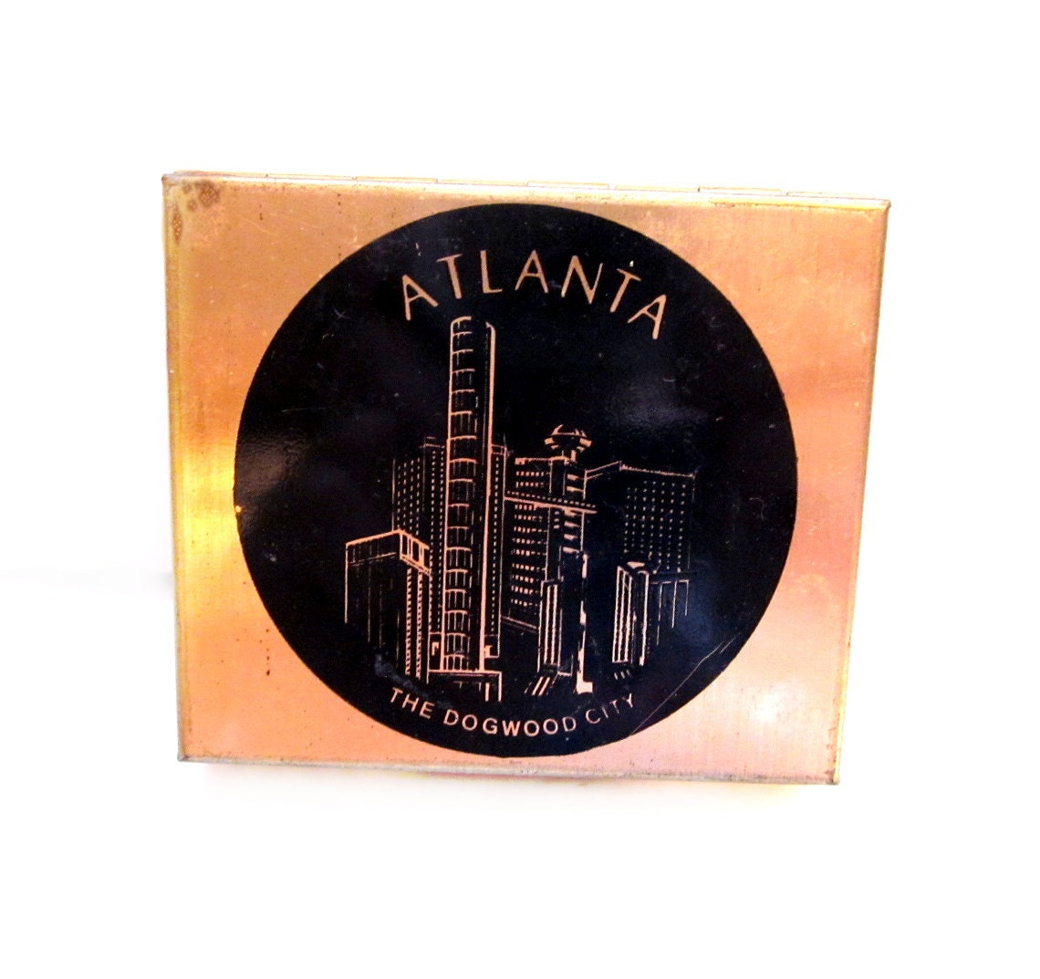 Vintage Trinket / Pill Box, Atlantic City Compact