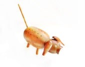 Vintage Earring Jewelry Holder / Wood Pig / Jewelry Display