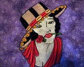 Embroidered Spanish dancer decorative pillow