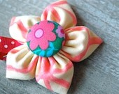 fabric flower hair clip