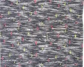 1 Yard Length 1950's Vintage Bark Cloth Fabric, Unused, Mid Century Modern Abstract Design