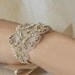Wedding Rhinestone Bracelet with Ribbon Tie Closure