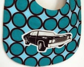 Emerald Green Mod Dot Classic Car Bib for Babies through Toddler