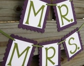 Wedding Chair Signs - Mr. and Mrs. - Custom Colors
