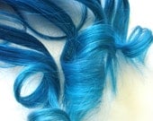 Ombre Hair Extensions - Bright Blue, Turquoise, Aqua, and Light Blue Clip In