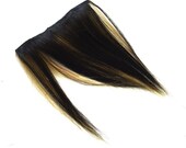 Hair Extensions - Dark Brown, Platinum Blond, and Strawberry Blond Clip-In Bangs/Fringes