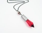 Dominia Necklace - Red and Silver