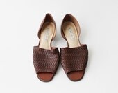 1980's Open Toes Slip On Woven Sandals Size 8.5M