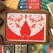 Little Flower Peacock Wedding Print - Red - Art Print Pop Art Wedding gift Kids room Children room nursery art Birthday Gift