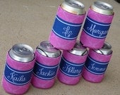 Set of SIX Personalized Monogrammed Koozie Personalized Insulated Beverage Cozy - You Choose Pattern