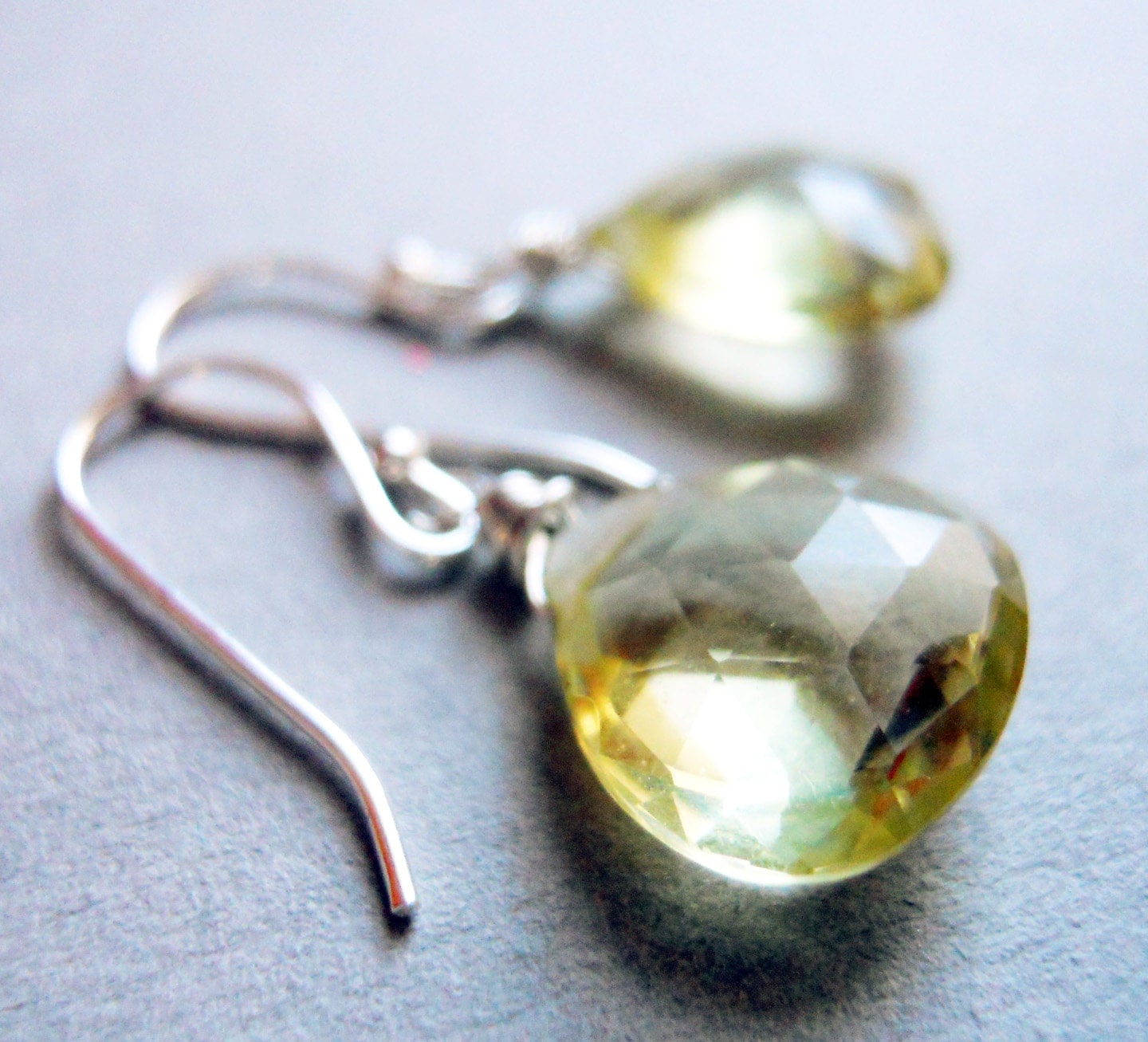 Lemon drop lemon quartz earrings - $38.00 USD