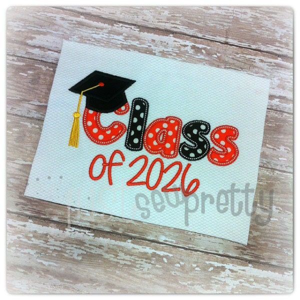 Class of 2026 Graduate Embroidery Applique Design