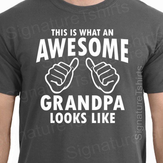 Fathers Day Gift AWESOME GRANDPA Mens T-shirt Gifts For Dad Granddad T-Shirt Tshirts Kids Funny shirt papa tshirt  Grandad Grandfather