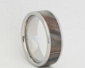 Titanium Ring with Petrified Wood Inlay