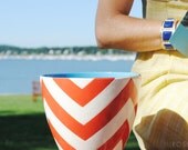 Bee Bowl in Buckley Chevron Coral