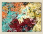 Abstract expressionism canvas print, 30x40 giclee with gallery wrap in fall colors, from abstract painting "Essential Persimmon"
