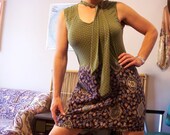 MIX MATCH MINI Multipattern Dress with Tie UPcycled Hippie