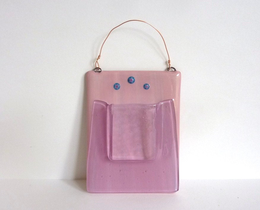 Pink Glass Wall Pocket Vase