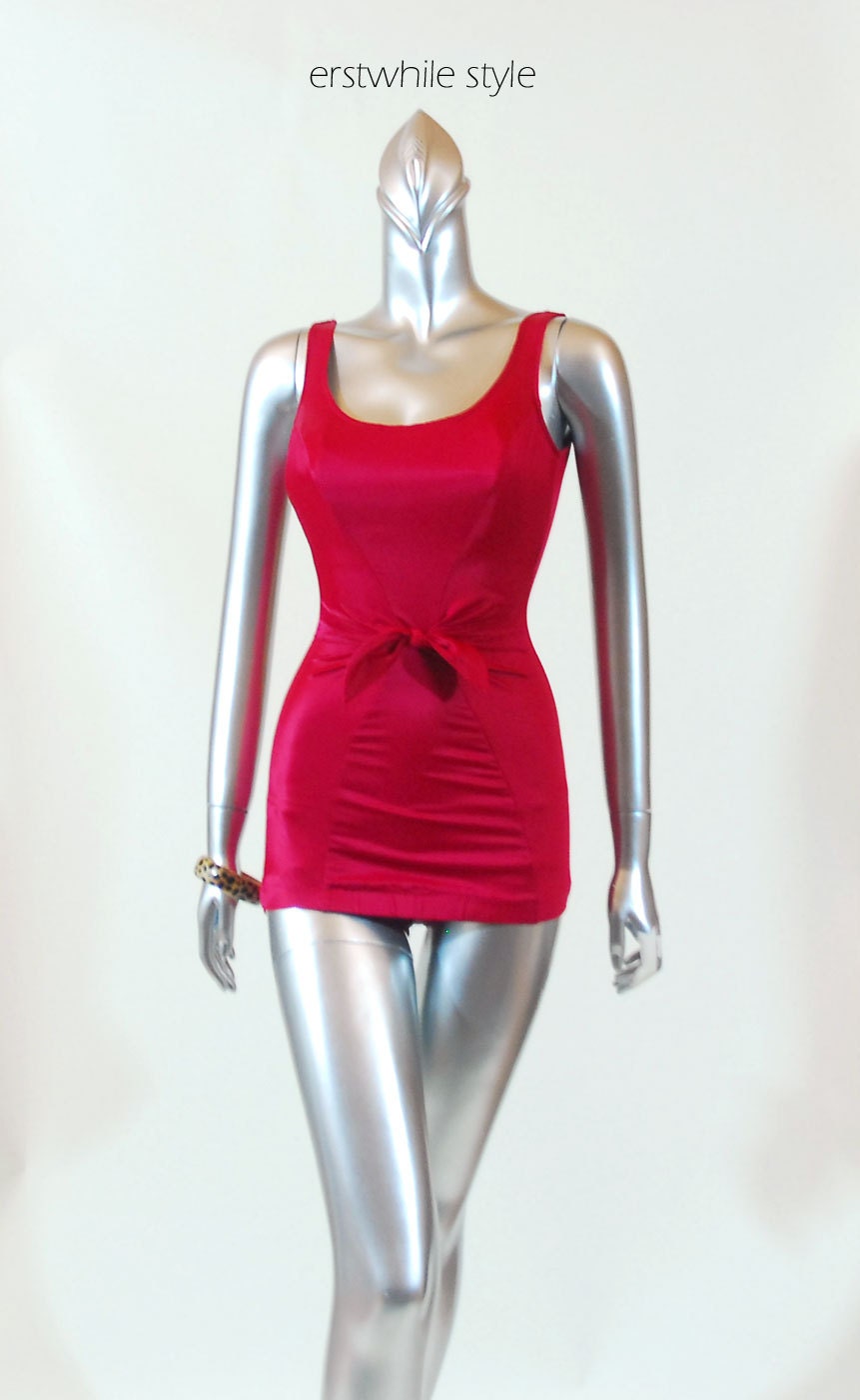 Vintage1970s Red Bullet Bra Swimsuit Swimsuit SM