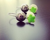 Green Floral (Earrings)