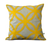 Mod Yellow DECORATIVE PILLOW - Geometric Felt Design by JillianReneDecor Bright Spring Home Decor Marigold Mustard Honey Gold Gift for Her