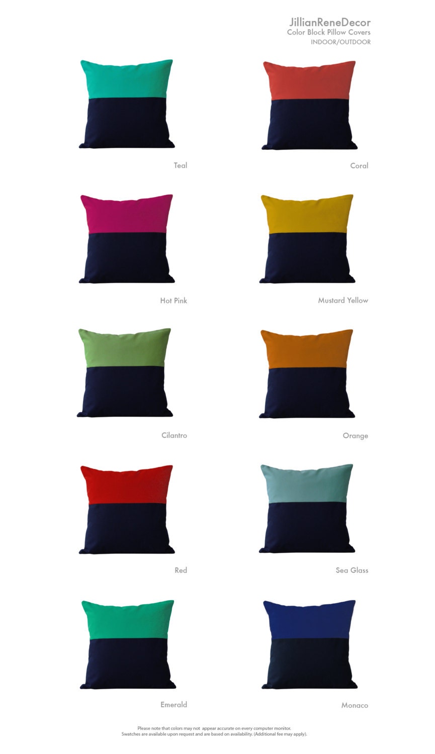 Custom OUTDOOR Color Block Pillow Cover (18x18) by JillianReneDecor - Two Tone Colorblock