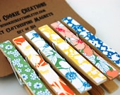 Floral District Fancy Clothespins Magnets Set of 6