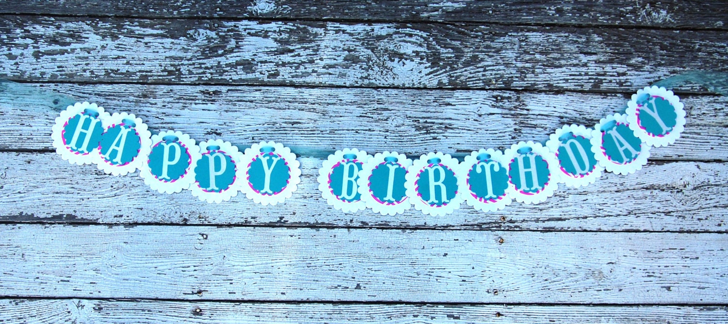 Charming Chevron Happy Birthday Party Banner Photo Prop