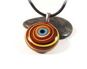 Red, yellow and Black Evil Eye Pendant Necklace
