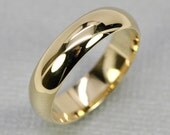 14K Yellow Gold Mens Wedding Band Half Round Classic Shape 5 x 1.5mm, sizes 6-8 this listing, Sea Babe Jewelry