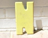Vintage Metal Letter N Chippy Painted Letter N Old Rustic Letter N Antique Marquee Letter N