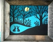 Nocturnal - Paper Collage Cut Paper Art from PaperMichelle
