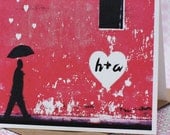 Personalized Graffiti Heart with Lovers initials (1 card)