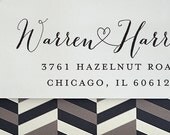 Custom Address Stamp, Calligraphy Stamp, Personalized Gift - e3000