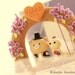 Handmade love bear and worm with love flower tree and a swing