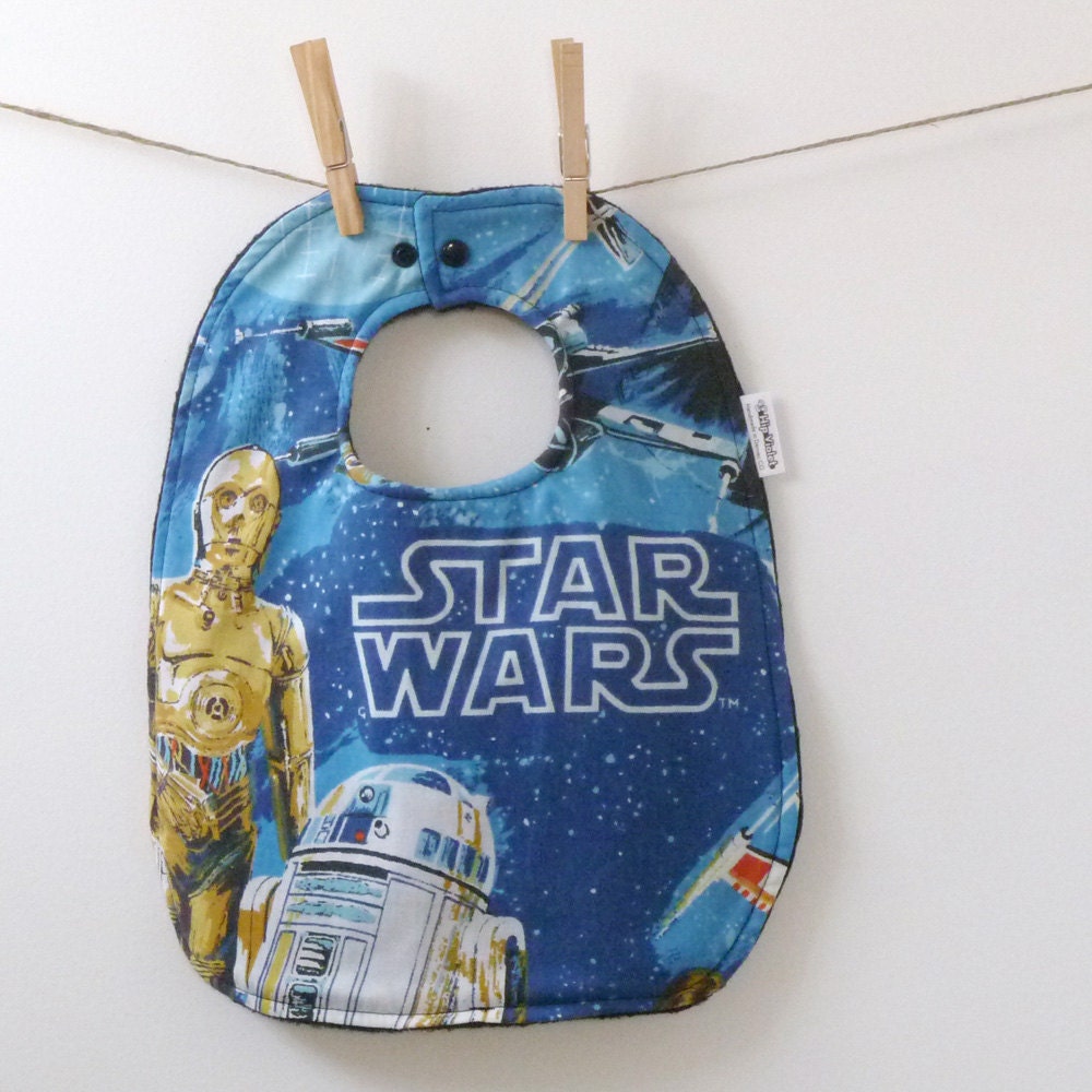 Baby Bib from Vintage Star Wars Sheets - Upcycled Baby Gift