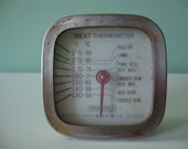 Vintage meat thermometer, aluminum kitchen tool, Springfield brand