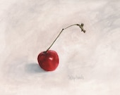 Cherry Art Print from Original Oil Painting by Cathy Savels - Food Kitchen Wall Picture - Great Gift for Mom