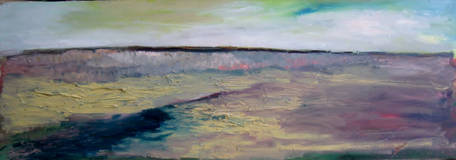 Wheat Field, Original oil painting on masonite