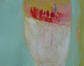 Red Flowers, Original oil and acrylic painting on paper