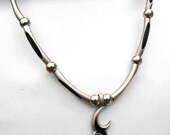 Silver and Black Flame Necklace