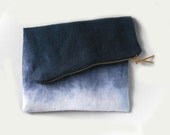 Linen Ocean Blue Ombre Clutch