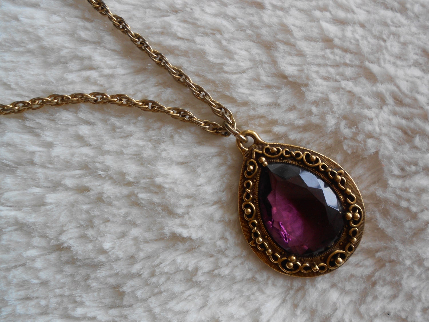 vintage gem necklace